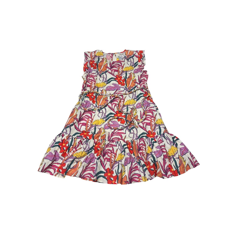 NWOT Marine Layer Resort 2023 Floral Linen Blend Ruffle Midi Dress Womens Small